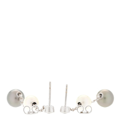 Mikimoto 18K White Gold Diamond Black White South Sea Pearl Pearls in Motion Earrings 3 of 6