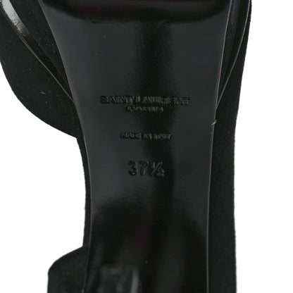 Saint Laurent Suede Janis 105 D'Orsay Pumps 37.5 Black 7 of 8