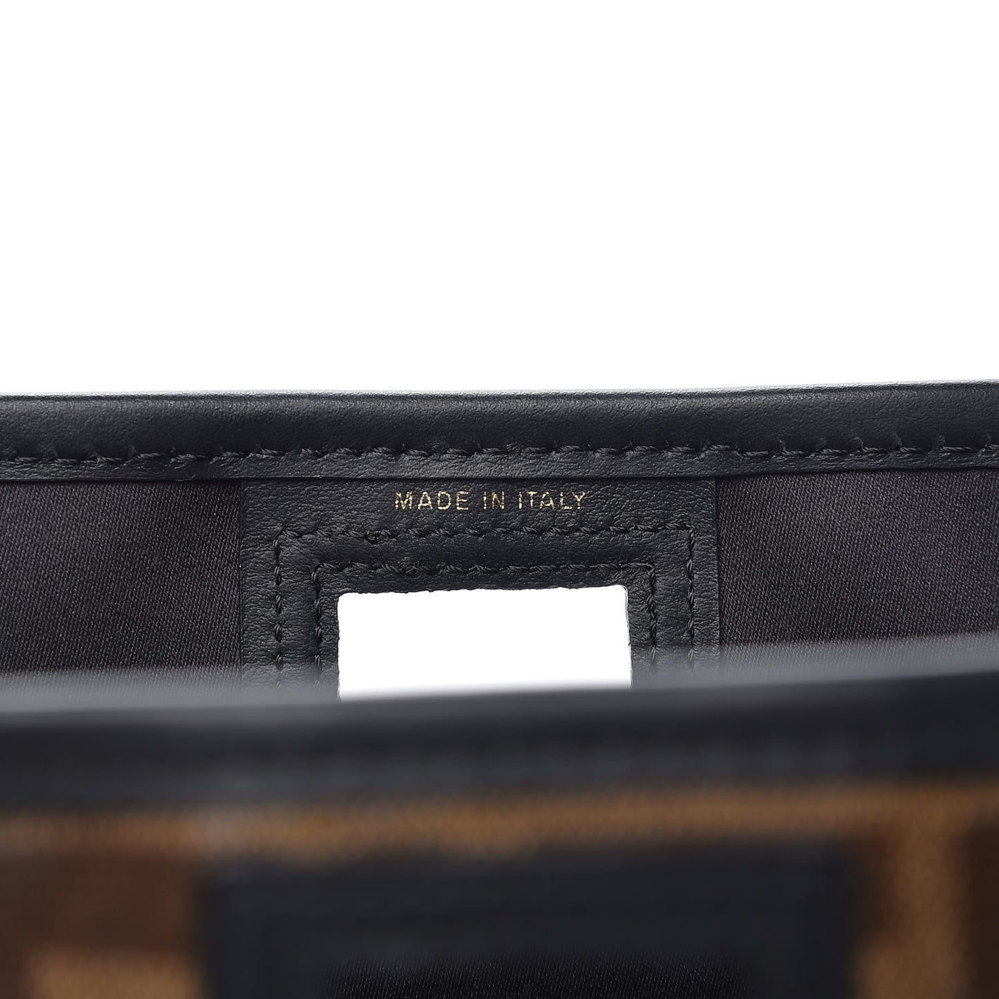 Glazed Fabric Vitello Century FF 1974 Stamp Patch Mini Peekaboo Defender Cover Mogano Panna Black