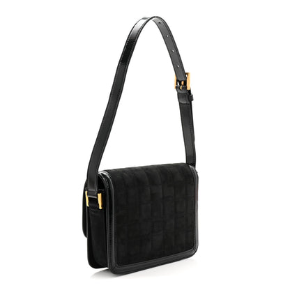 Saint Laurent Suede Quilted Monogram Small Solferino Satchel Black 3 of 10