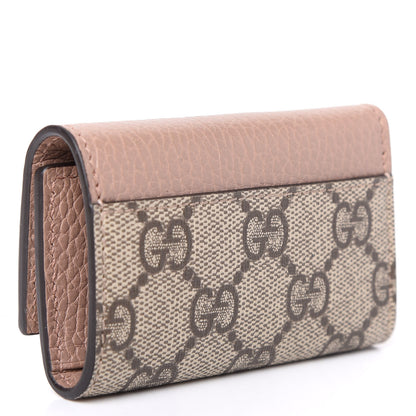 Gucci Dollar Calfskin GG Supreme Monogram GG Marmont 6 Key Holder Case Porcelain Rose Beige Ebony 3 of 7