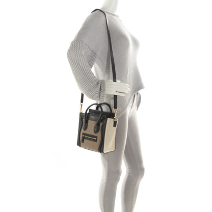 Celine Smooth Velluto Calfskin Nano Tri-Color Luggage Black 4 of 11
