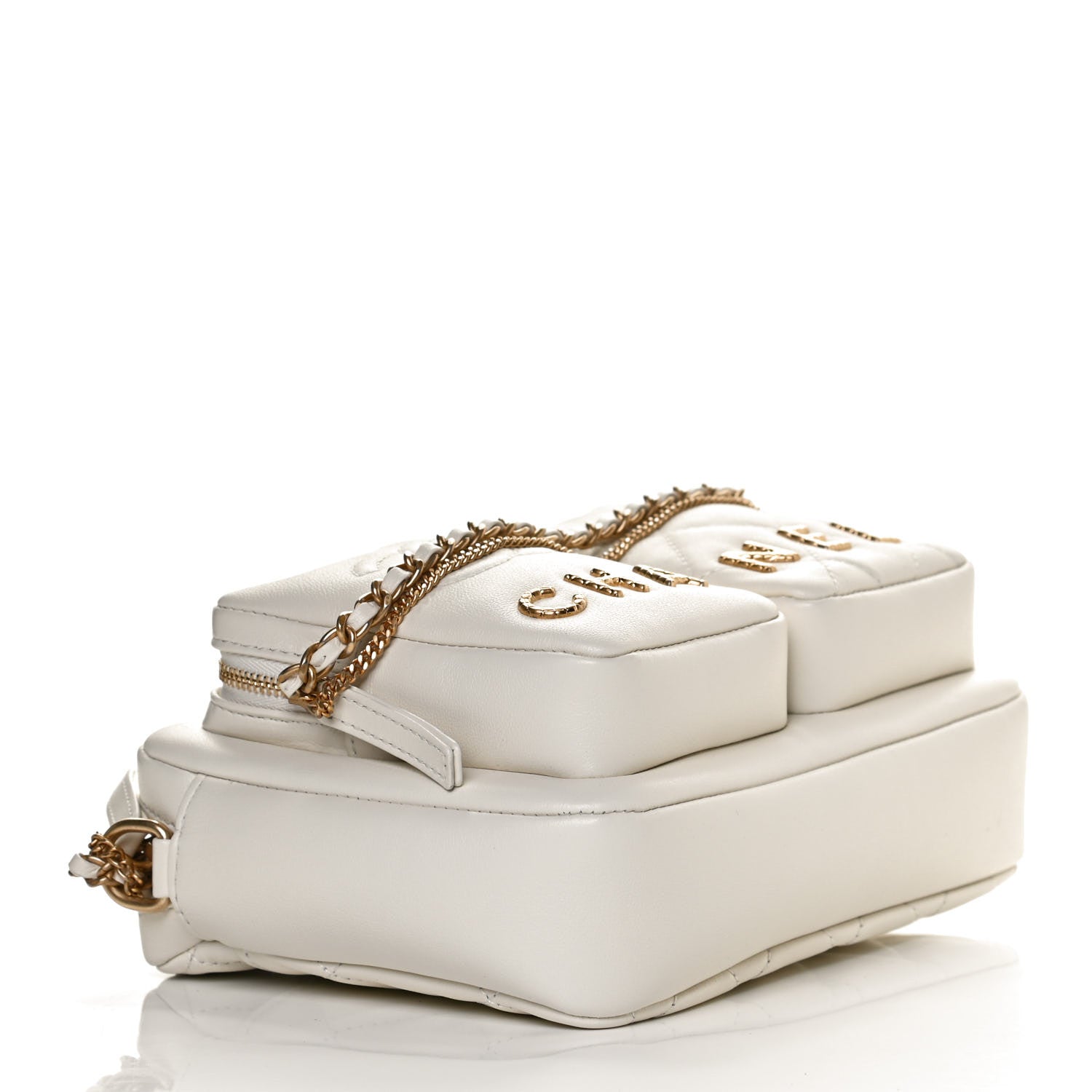 Chanel Calfskin Quilted Small Camera Case White 6 of 21