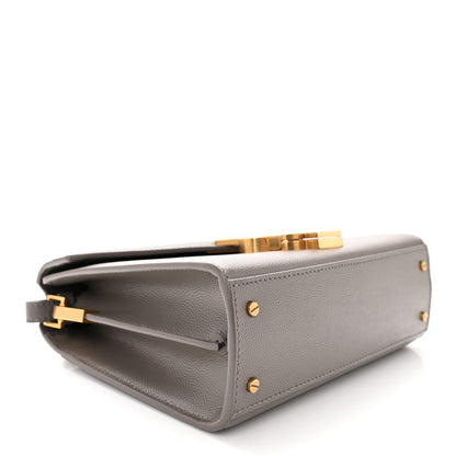 Saint Laurent SAINT LAURENT Grain de Poudre Mini Classic Monogram Cassandra Top Handle Pebble 3 of 9
