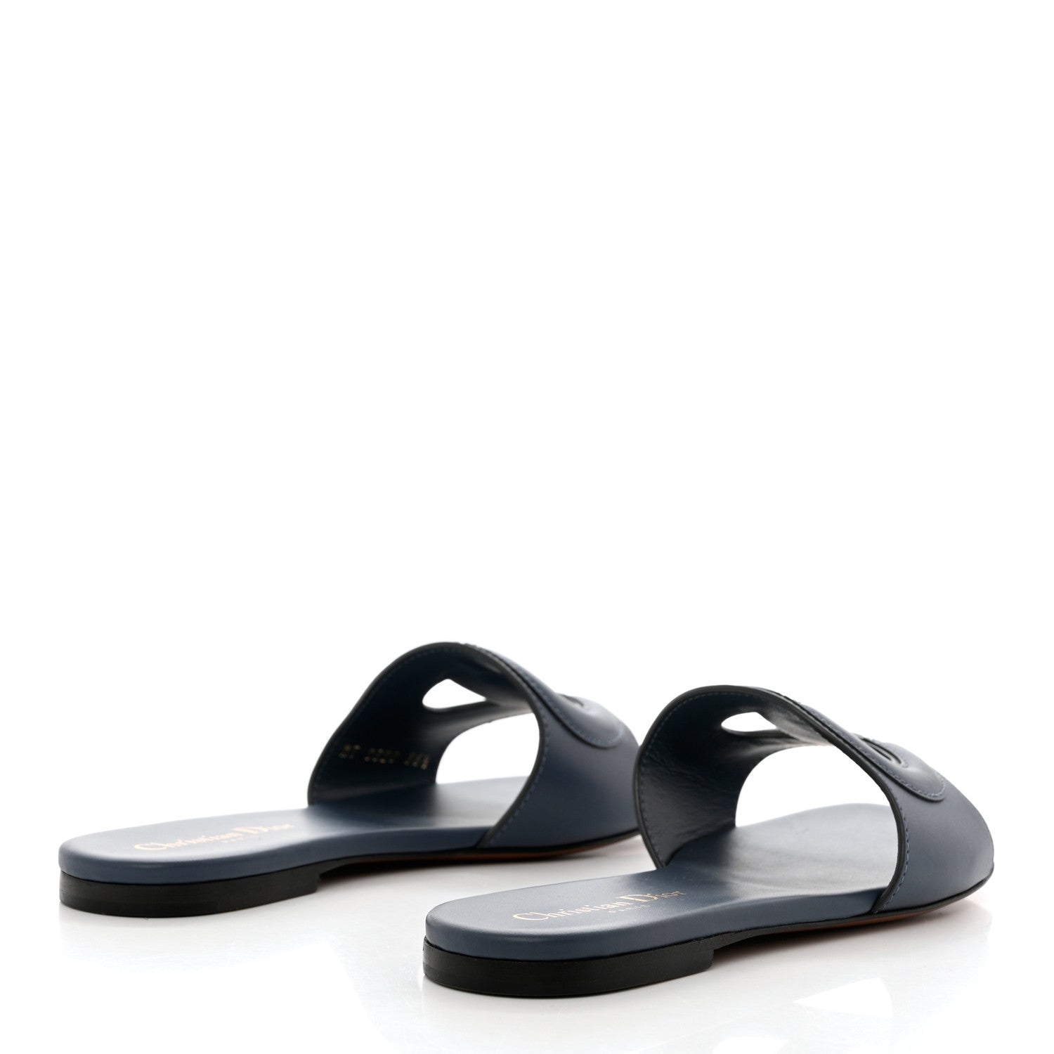 Christian Dior Calfskin D-Club Mule Sandal 36.5 Dark Denim 4 of 8