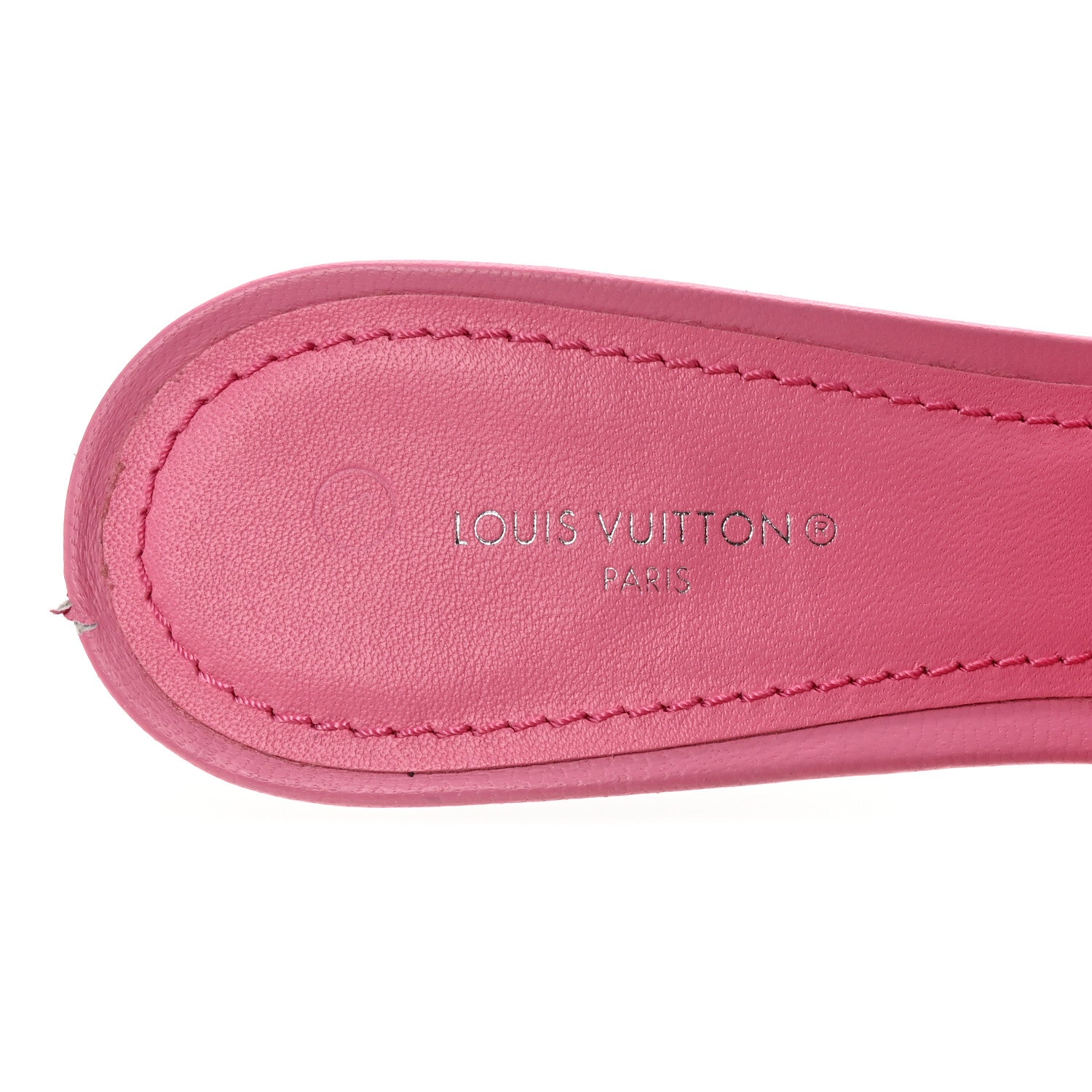 Louis Vuitton Lambskin Embossed Monogram Revival Mid Heel Mules 38 Rose Pop 8 of 9