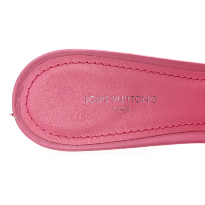 Louis Vuitton Lambskin Embossed Monogram Revival Mid Heel Mules 38 Rose Pop 8 of 9