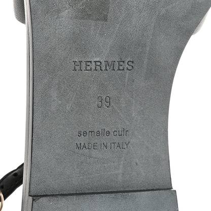 Hermes Calfskin Santorini Sandals 39 Black 8 of 8