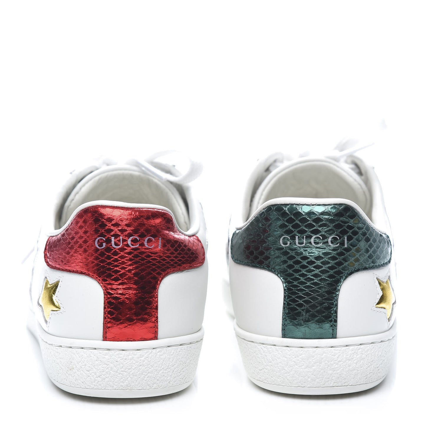 Calfskin Ayers Web Star Embroidered Womens Ace Sneakers 37.5 White Multi