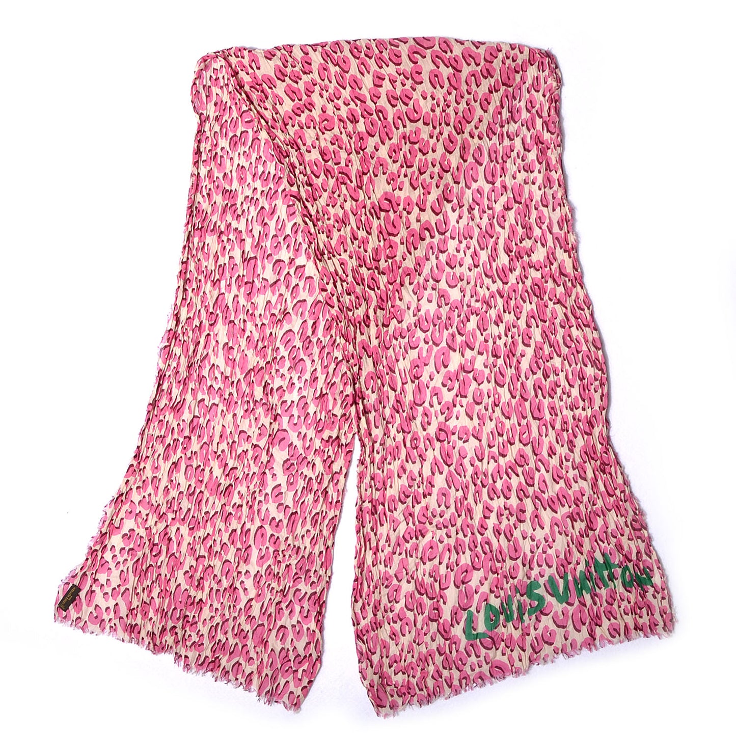 Cotton Leopard Pareo Blanc Corail