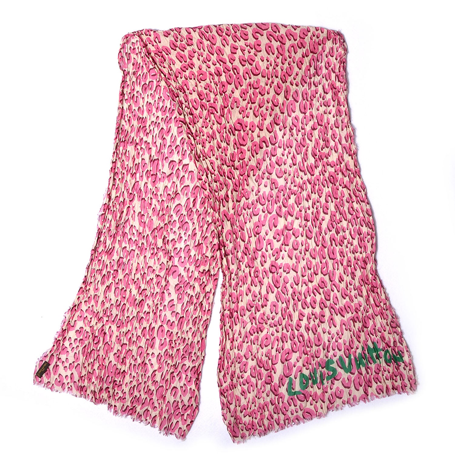 Louis Vuitton Cotton Leopard Pareo Blanc Corail 4 of 8