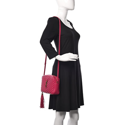 Saint Laurent Calfskin Matelasse Monogram Lou Camera Bag Bright Pink 2 of 12