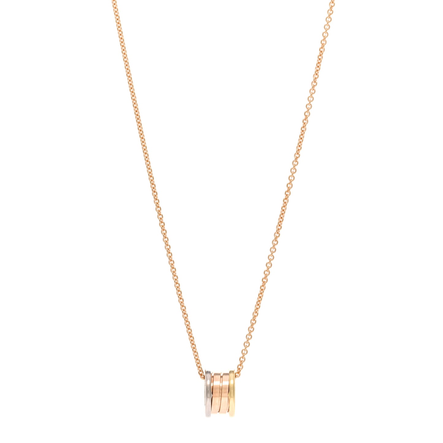 18K Rose White Yellow Gold B.Zero1 Pendant Necklace