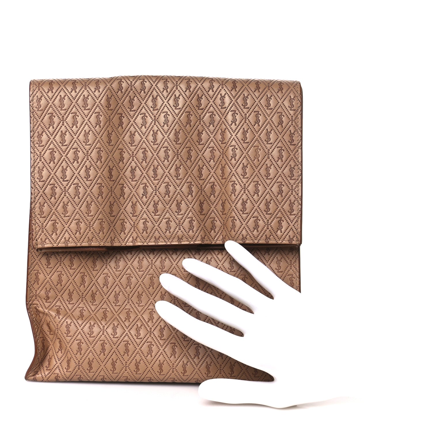 Saint Laurent Calfskin Monogram Deli Paper Bag Vintage Beige 2 of 10