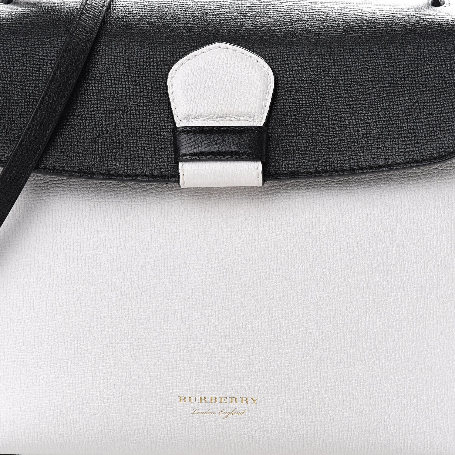 Burberry Derby Calfskin House Check Medium Camberley Chalk White Black 11 of 11
