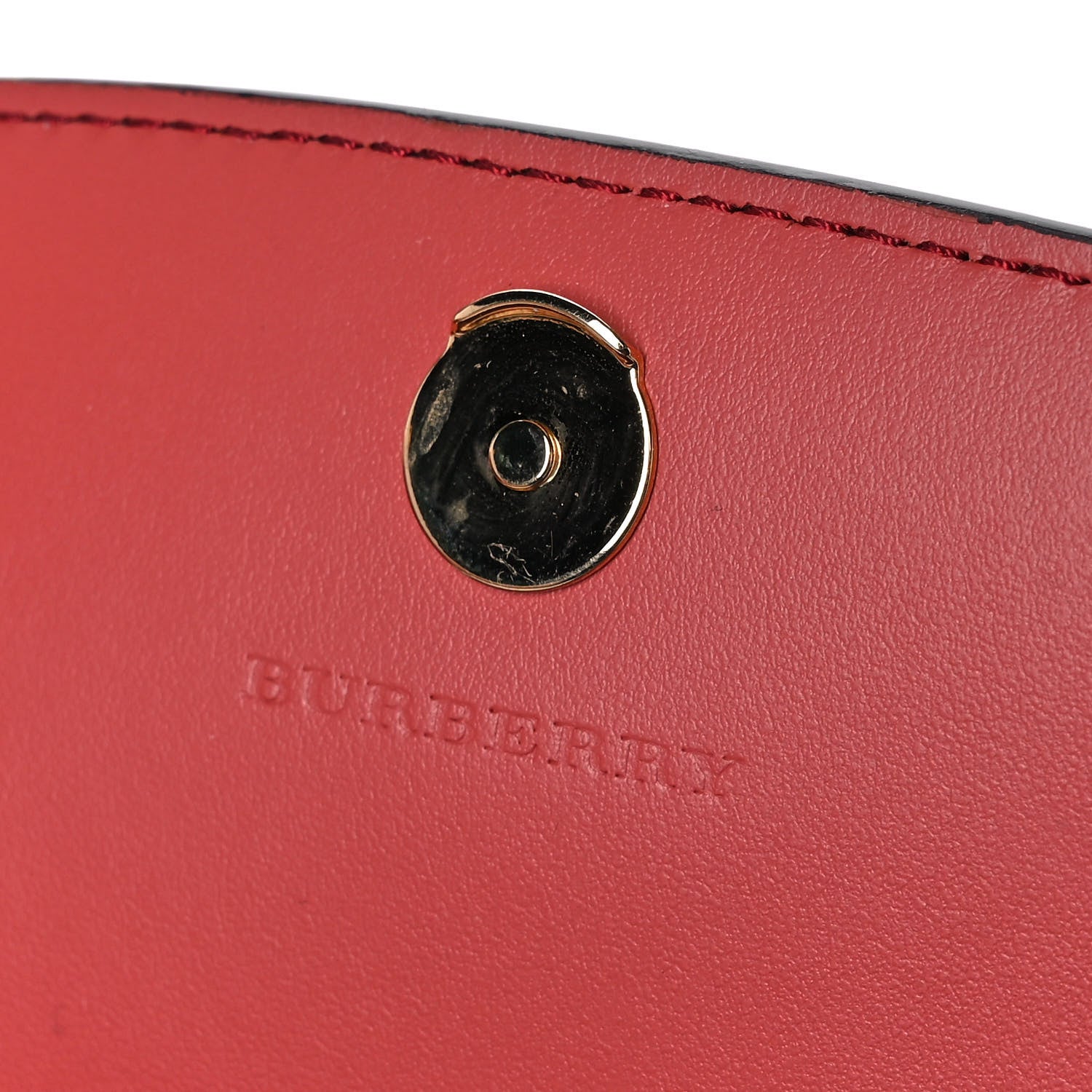 Burberry Calfskin House Check Henley Wallet On Chain Red 13 of 13
