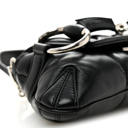 Gucci Nappa Vertical Matelasse Small Maxi Horsebit Chain Shoulder Bag Black 9 of 12