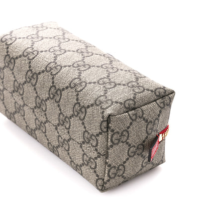 Gucci Soft GG Supreme Monogram Calfskin Small Ophidia Cosmetic Case Beige Ebony Hibiscus Red 10 of 11