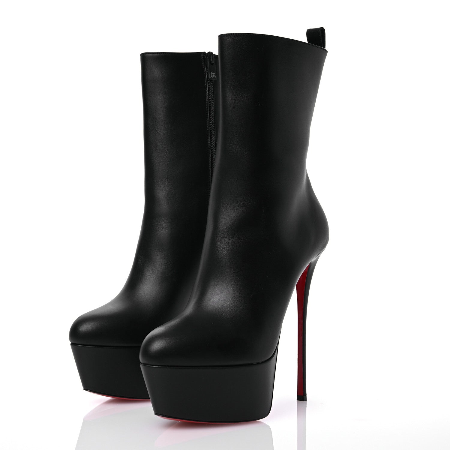 Christian Louboutin Calfskin Dolly Alta Booty 160 Ankle Boots 40 Black 3 of 11