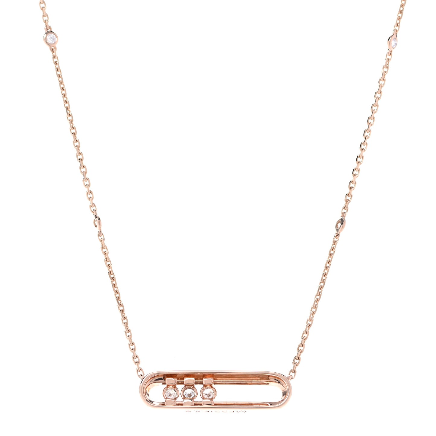 18K Rose Gold Diamond Baby Move Classic Pave Necklace