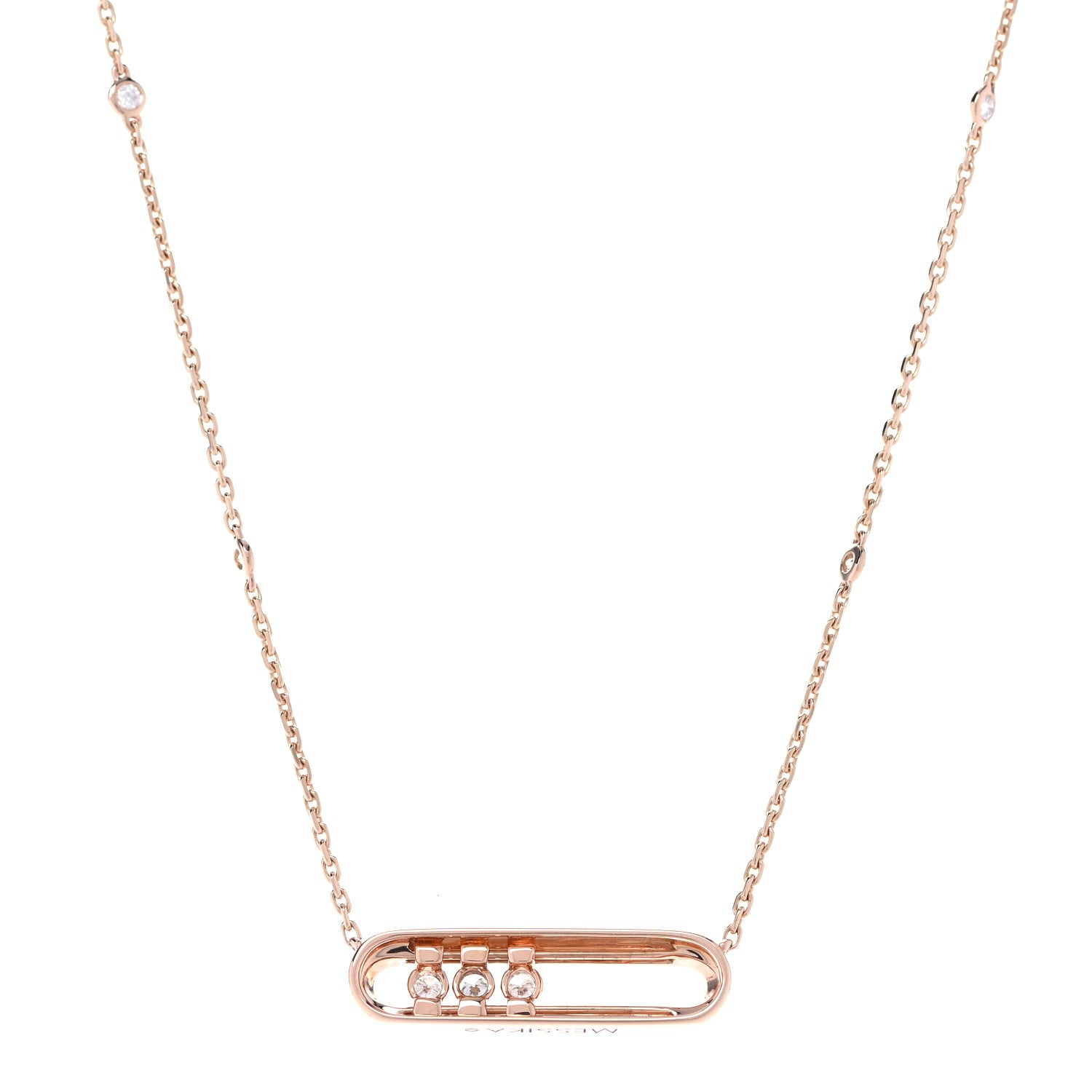 Messika 18K Rose Gold Diamond Baby Move Classic Pave Necklace 6 of 14
