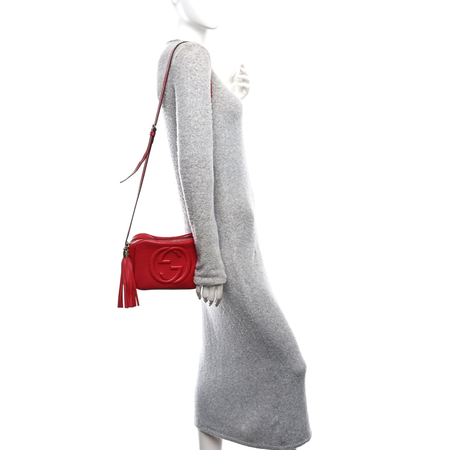 Gucci Pebbled Calfskin Small Soho Disco Bag Tabasco Red 2 of 14