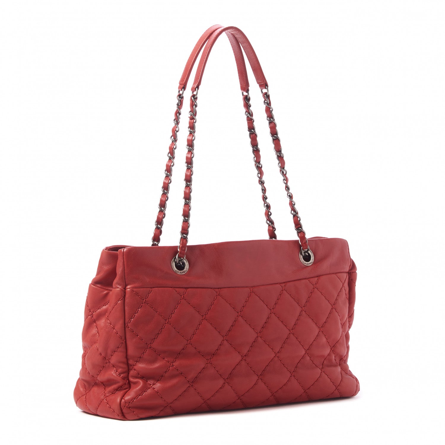 Chanel Calfskin Medium Stitch It Tote Red 2 of 9