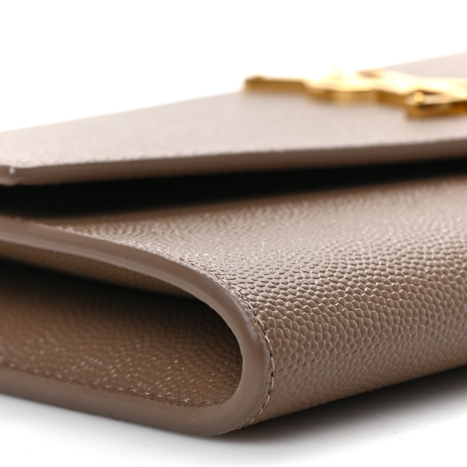 Saint Laurent Grain De Poudre Monogram Uptown Chain Wallet Dark Beige 7 of 8