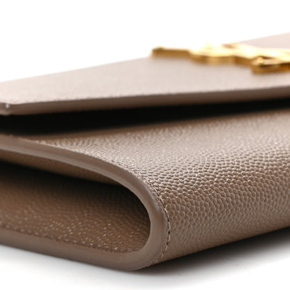 Saint Laurent Grain De Poudre Monogram Uptown Chain Wallet Dark Beige 7 of 8
