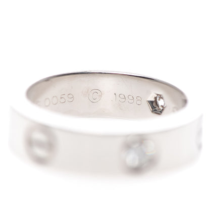 Cartier 18K White Gold 3 Diamond 5.5mm LOVE Ring 54 7 7 of 8