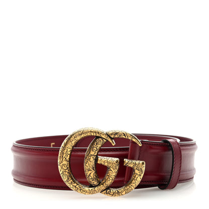 Gucci Ciny Lux Calfskin Patterned Double G 40mm Belt 75 30 Rubicund 1 of 5