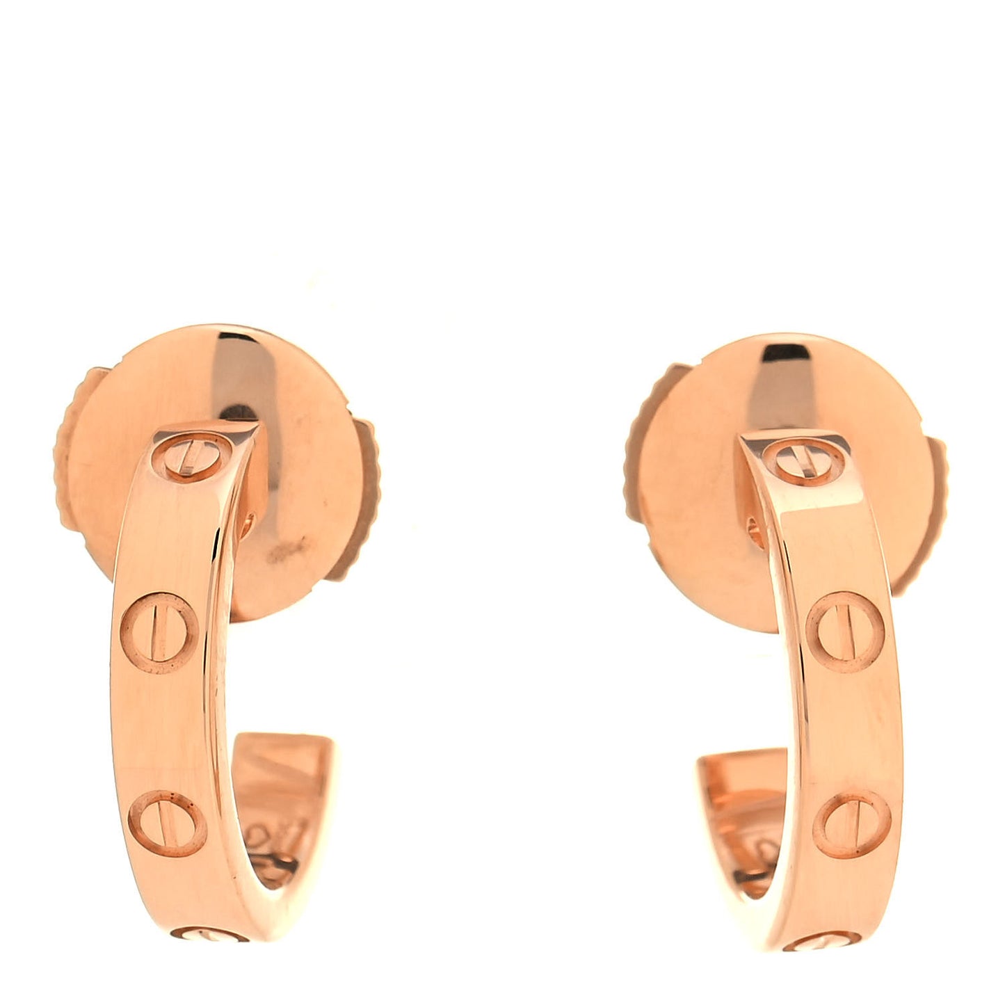 18K Pink Gold Small LOVE Hoop Earrings