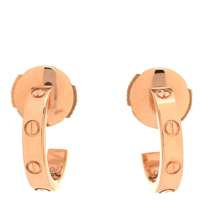 Cartier 18K Pink Gold Small LOVE Hoop Earrings 1 of 5