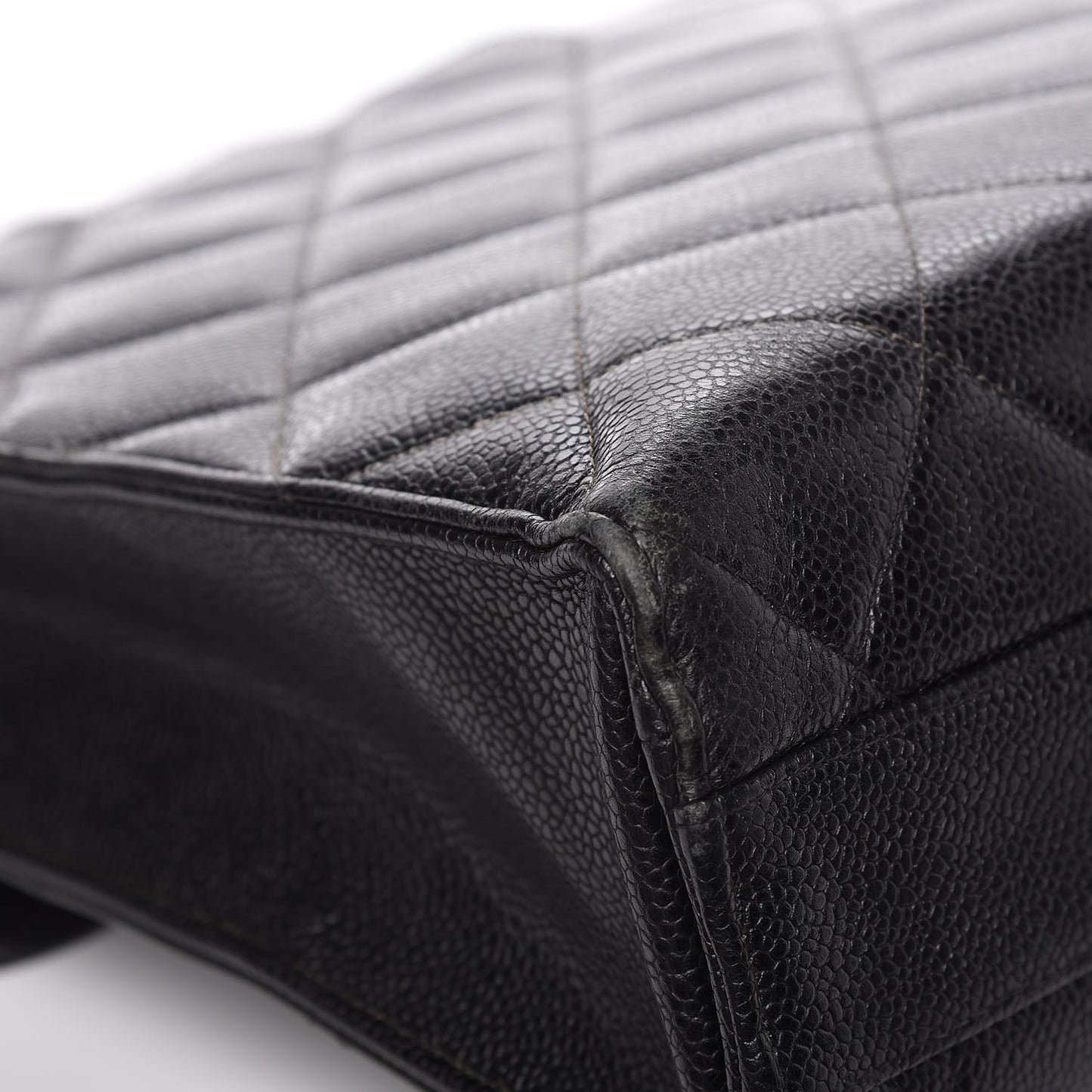 Caviar Quilted Briefcase Laptop Bag Black