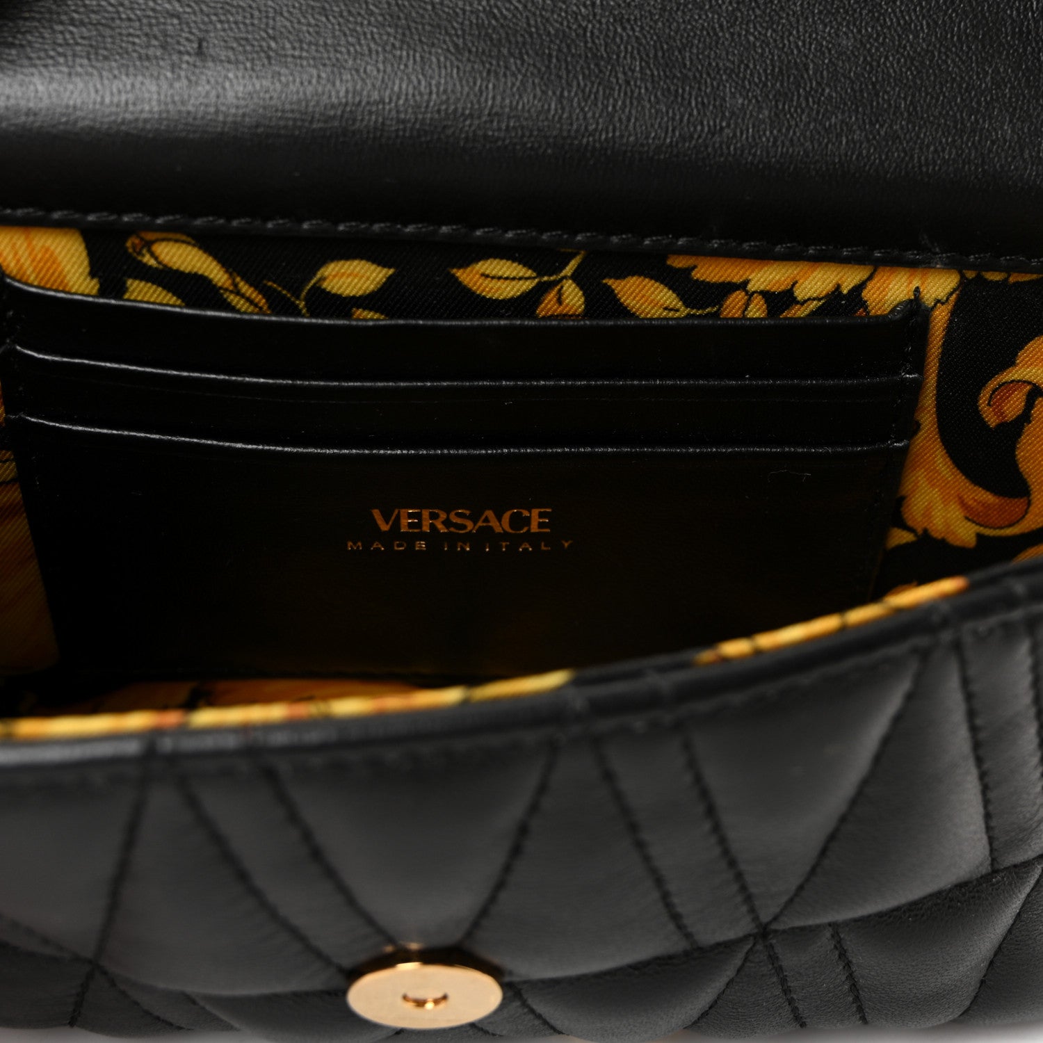 Versace Nappa Quilted Virtus Evening Bag Black 6 of 9
