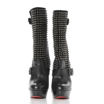 Christian Louboutin Calfskin VIP Suede Marisa 140 Studded Boots 37.5 Black 2 of 9