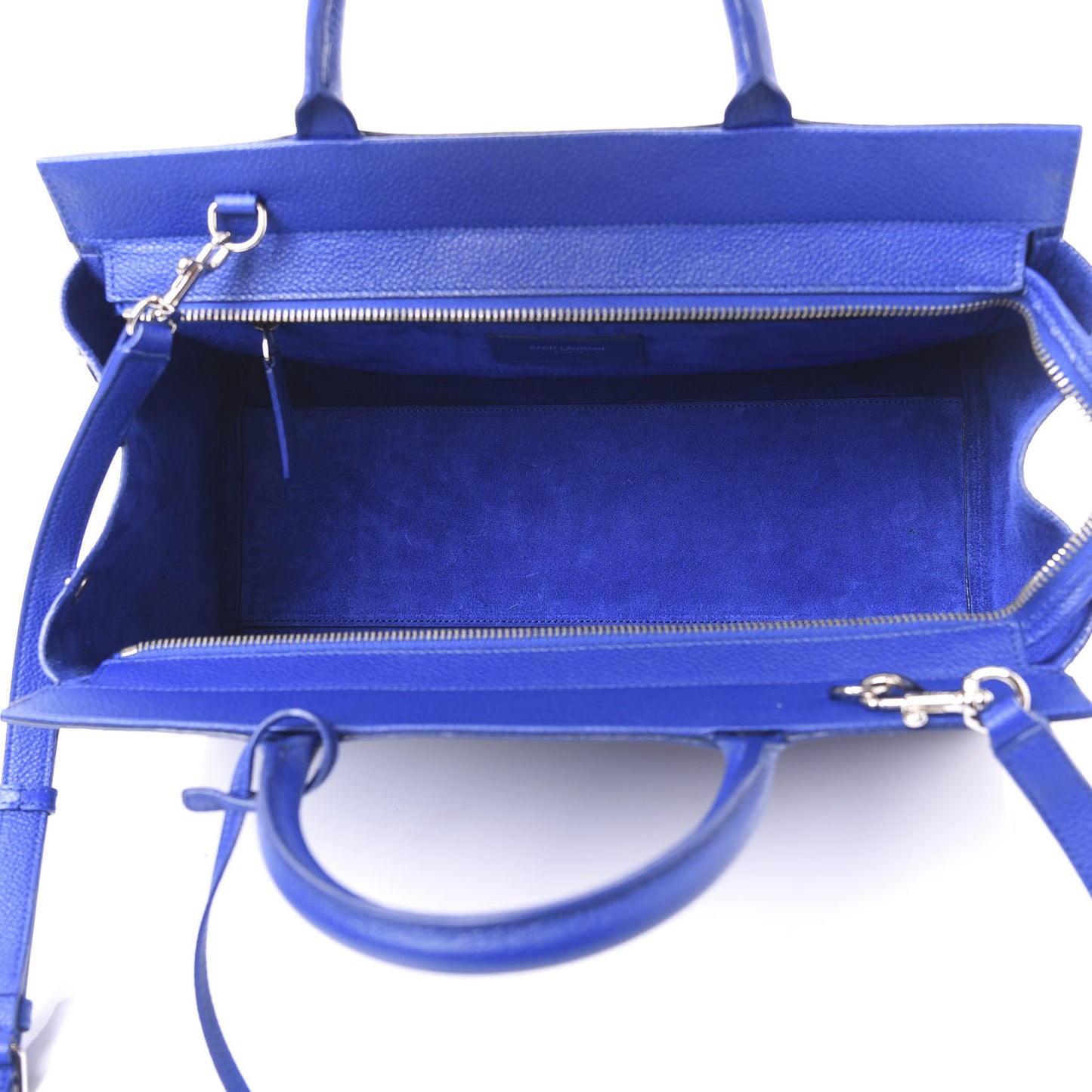 Grained Calfskin Small Cabas Rive Gauche Royal Blue