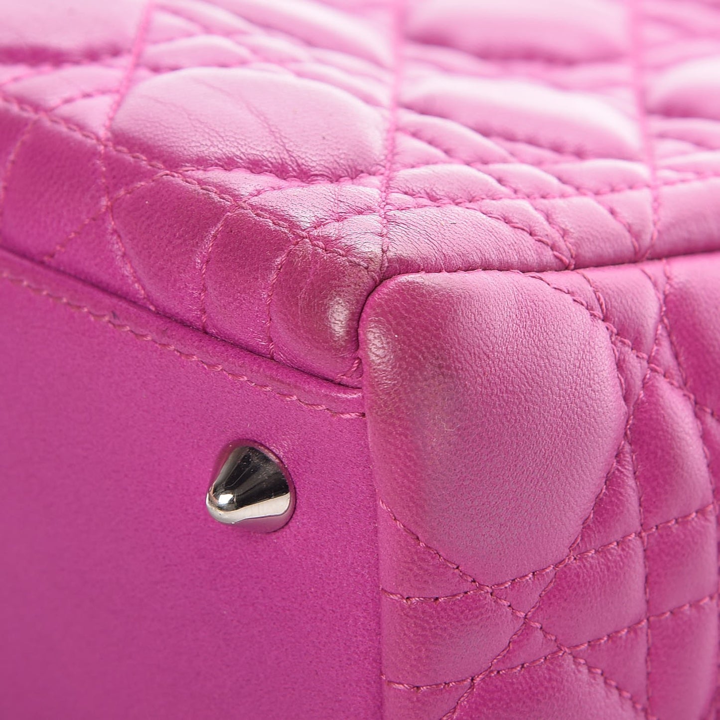 Lambskin Cannage Medium Lady Dior Pink