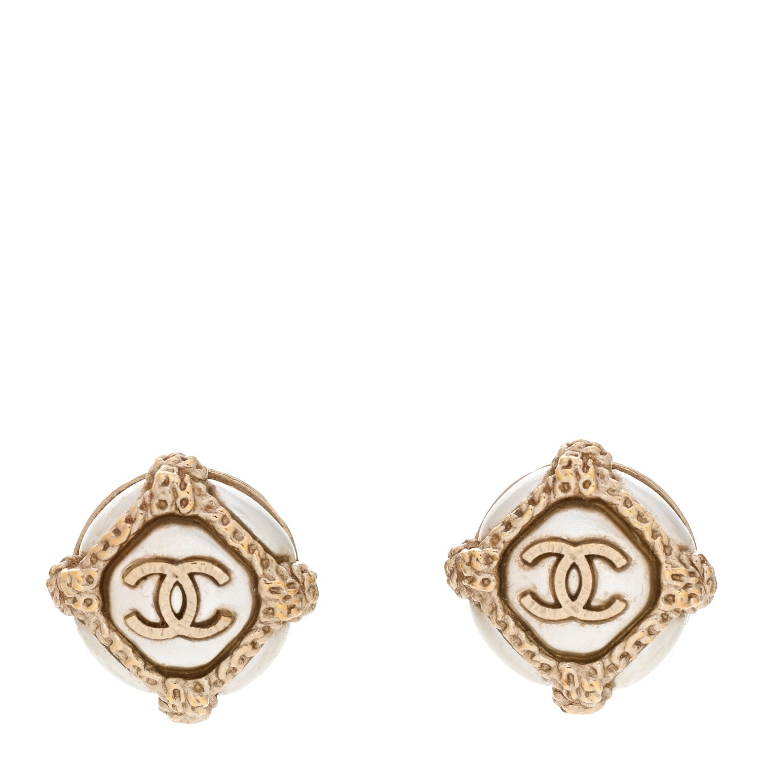 Chanel Pearl CC Earrings Gold Gold 1 of 4