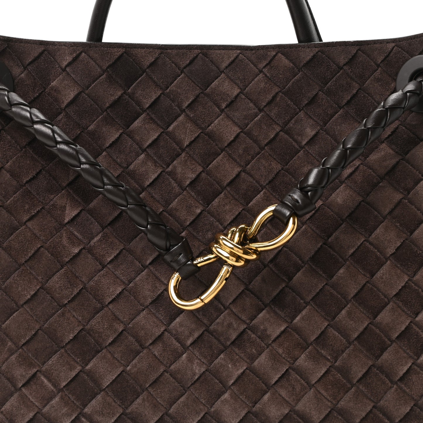 Suede Intrecciato Medium Andiamo Shoulder Bag Fondant
