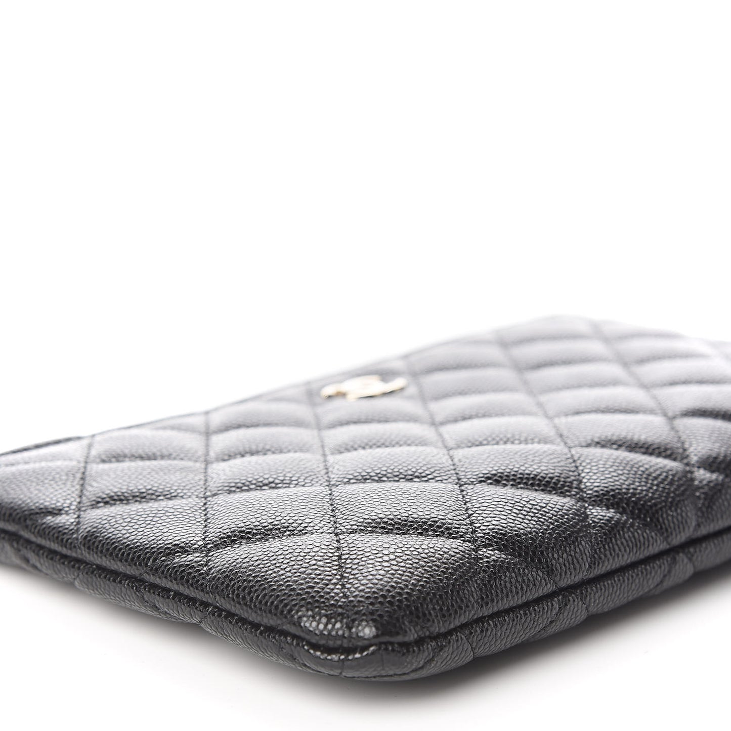 Caviar Quilted Cosmetic Case Black