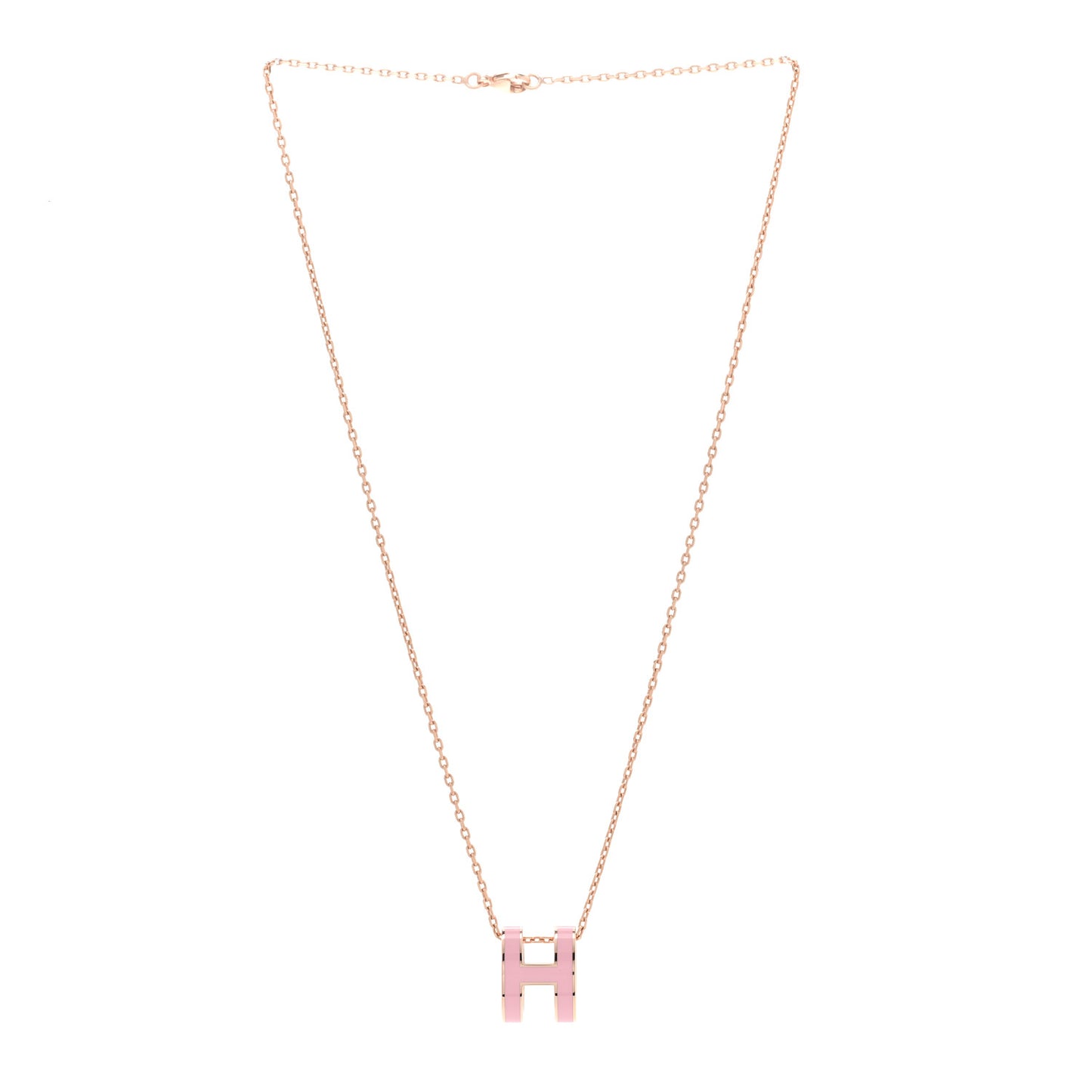 Lacquered Rose Gold Pop H Pendant Necklace Rose Dragee