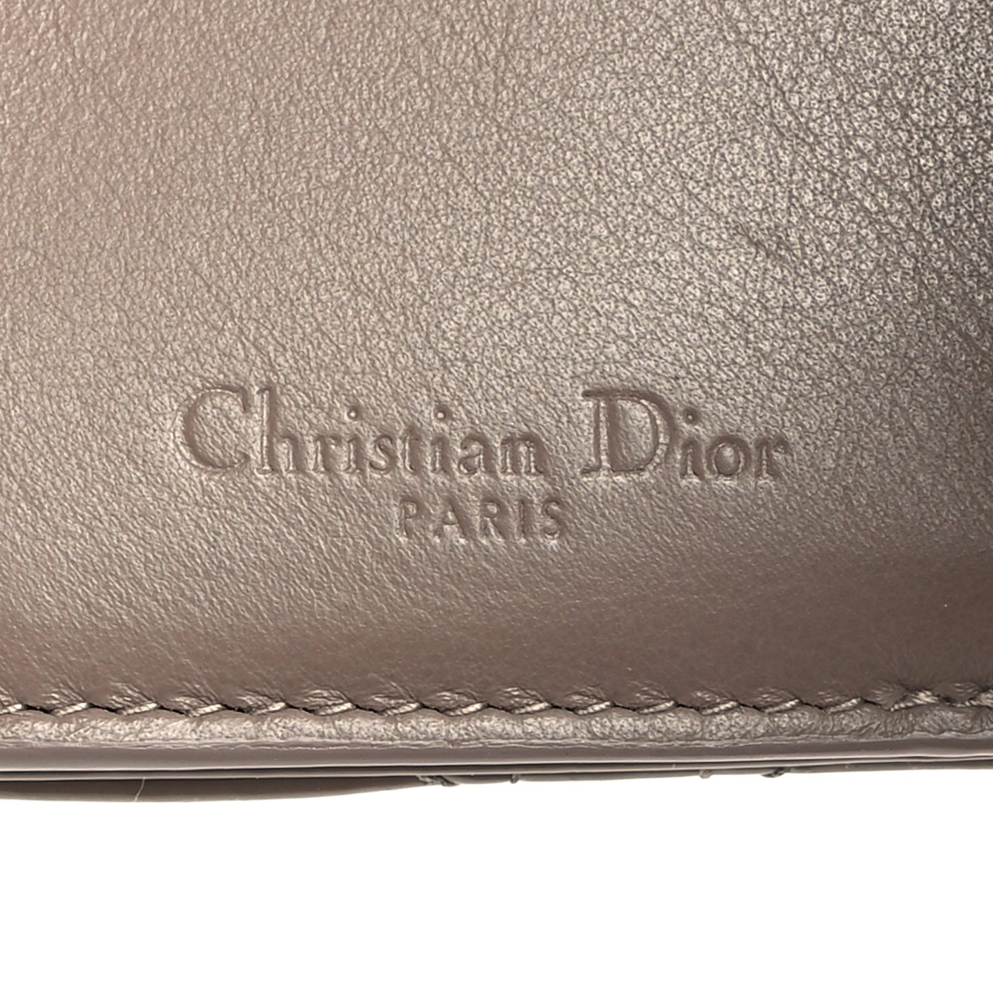 Patent Cannage Lady Dior Lotus Wallet Warm Taupe