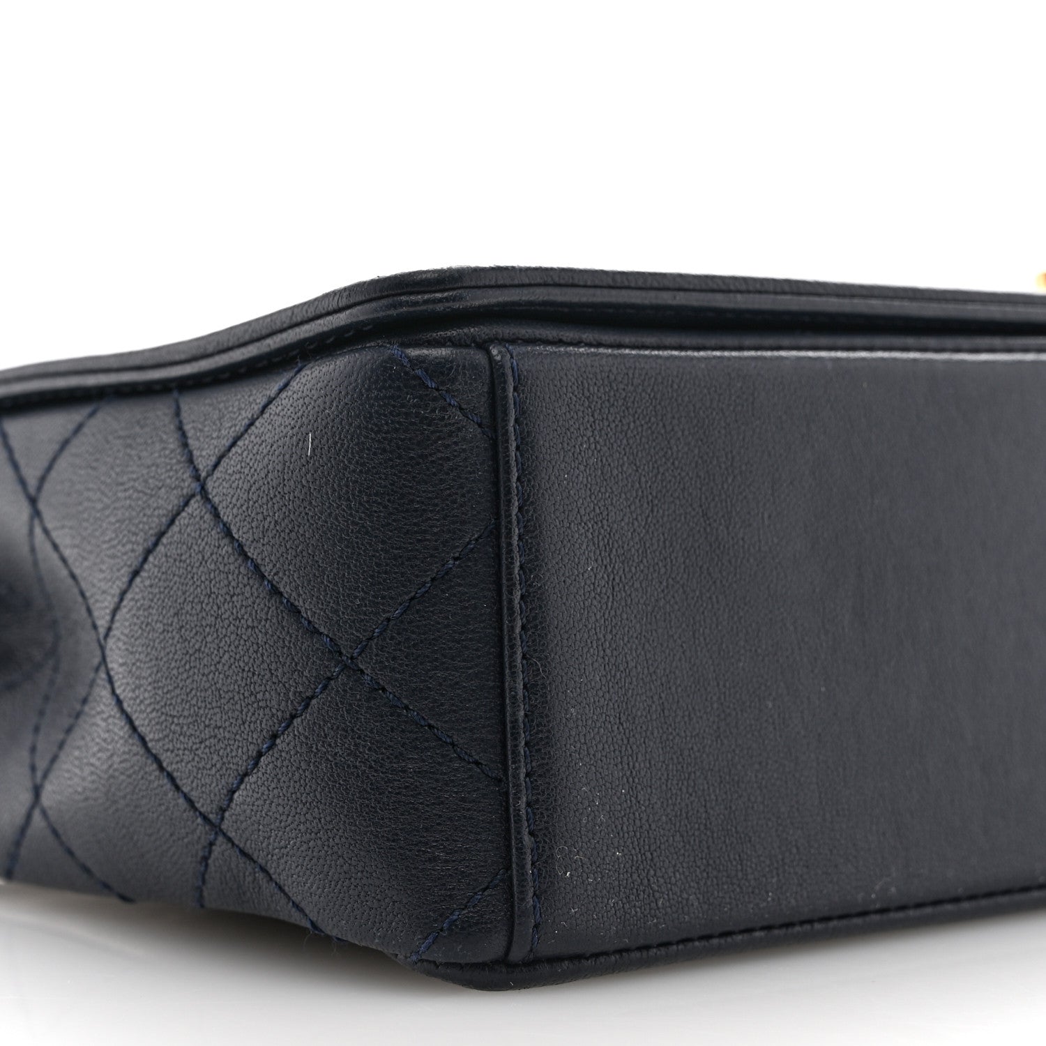 Chanel Sheepskin Quilted Vintage Mademoiselle Flap Navy 9 of 14