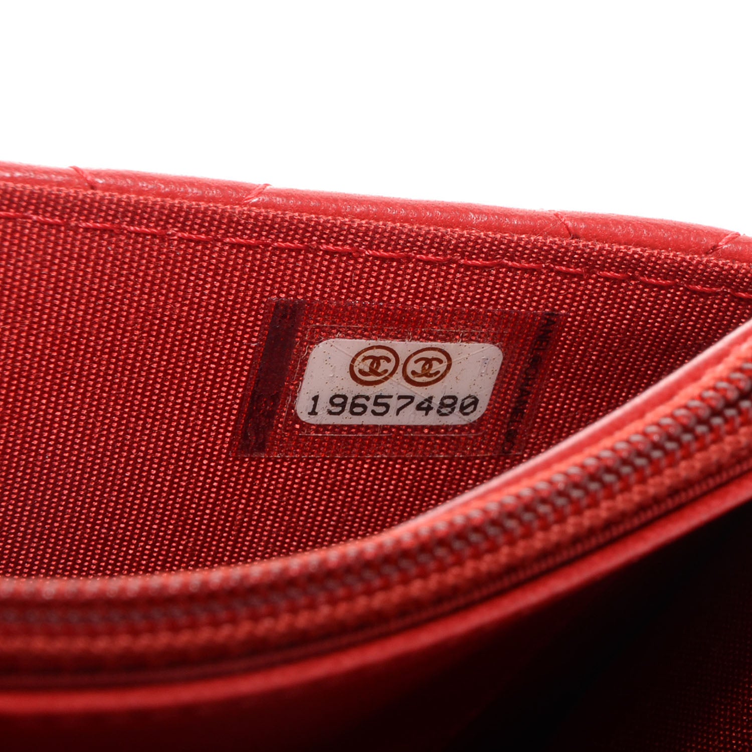 Chanel Lambskin Quilted Boy Wallet On Chain WOC Red 8 of 8