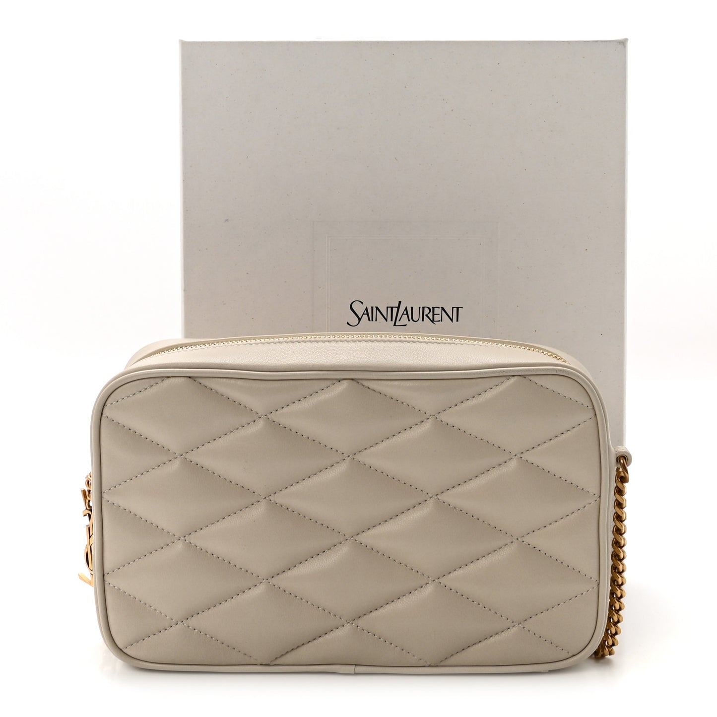 Lambskin Quilted Mini Camera Bag Crema Soft