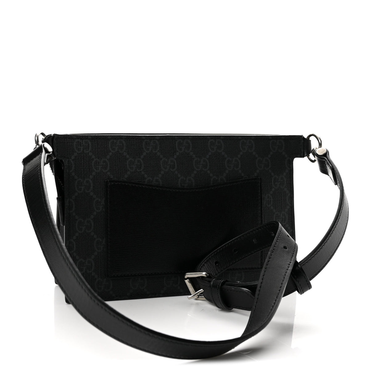 Gucci GG Supreme Monogram Canvas Interlocking G Belt Bag Black 3 of 12