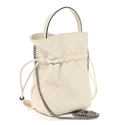 Gucci Sakai Be Green Calfskin Diagonal Stitched Mini Blondie Bucket Bag Mystic White 3 of 10