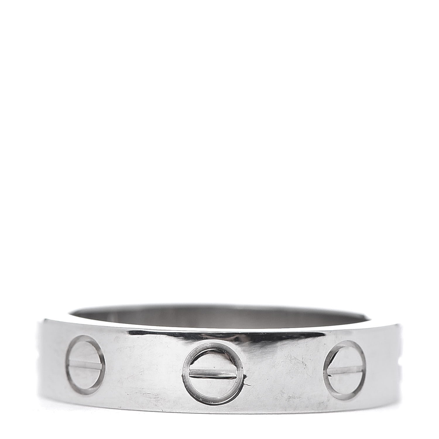 Cartier 18K White Gold Diamond 4mm LOVE Wedding Band Ring 47 4 3 of 5