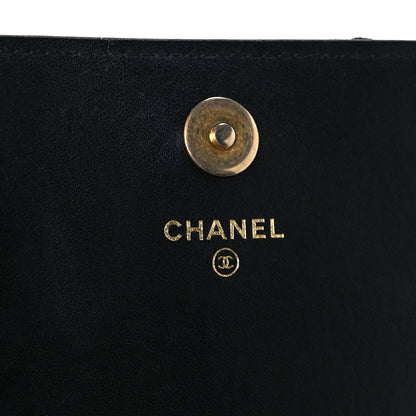 Chanel Velvet Quilted Camellia Velvet Flap Coin Purse With Chain Black 7 of 11
